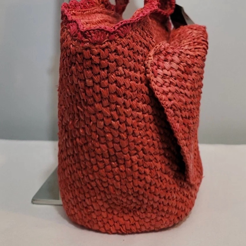 Kate Spade Raffia Bow Tote Bag Red NWT - Picture 5 of 15